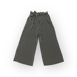 Who What Wear Black and White Striped Wide-Leg Pants